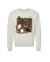 Load image into Gallery viewer, Ghoul in the Library Graphic Tee – Halloween Book Lover Shirt, Spooky Reading Ghost T-Shirt
